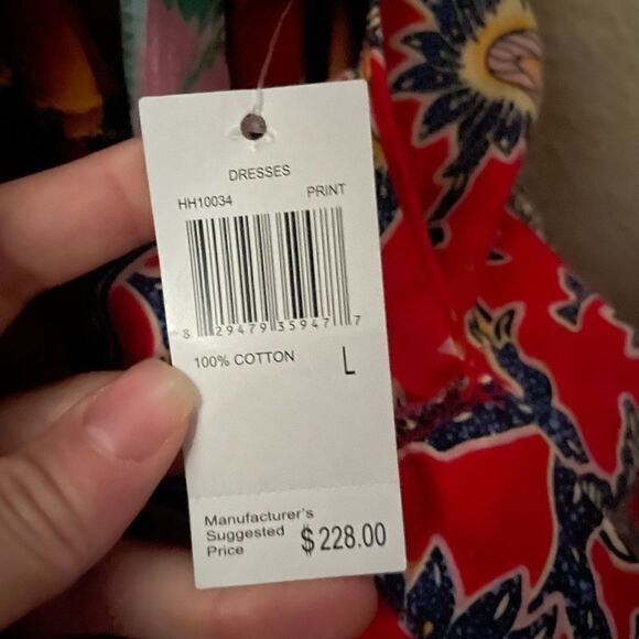 House of Harlow 1960 | NWT Women's Red Floral Knot Tie Sweetheart Dress Size L - Picture 3 of 9